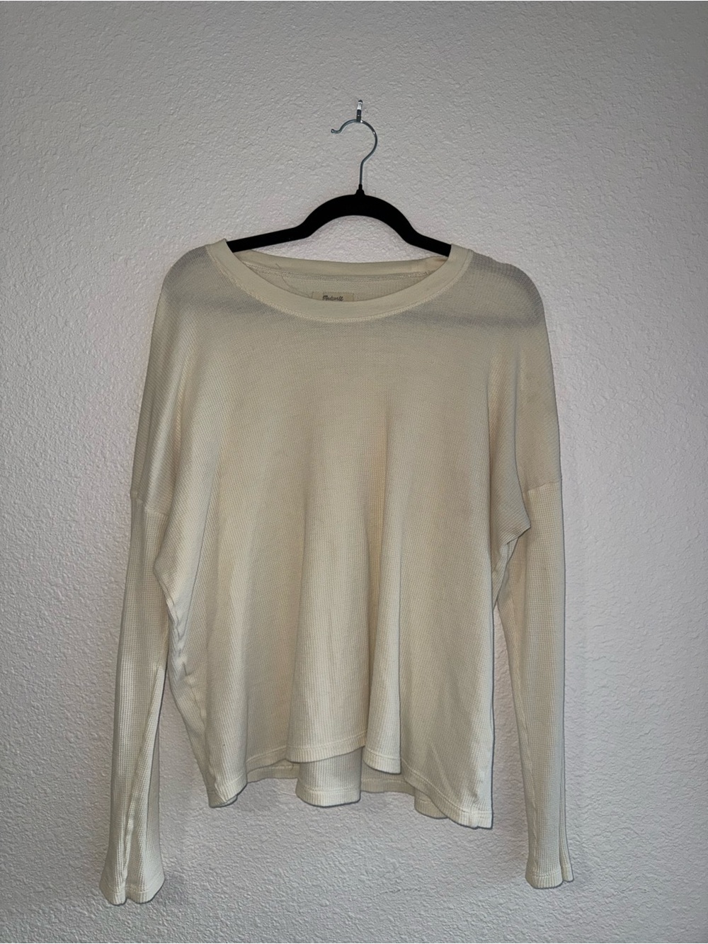 Madewell Cream Crewneck Thermal Sweater